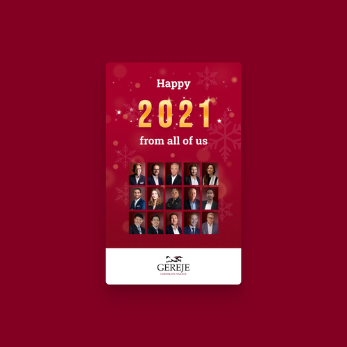 Happy new year card for GEREJE INVESTMENT BANK Design réalisé par Orovor