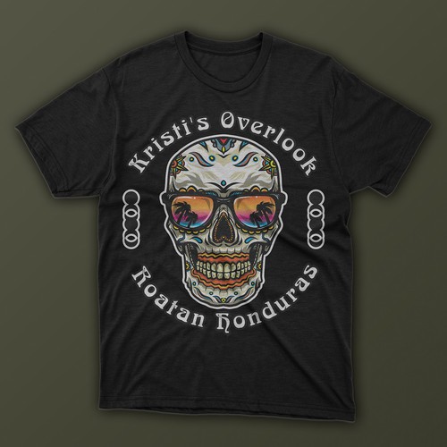 Design Sugar Skull t shirt-Kristi's Overlook por midpointtt_