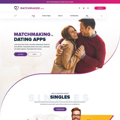 Modern & Sleek Design to Attract Singles who are Stuck at Dating Design by Infinityデザイナー