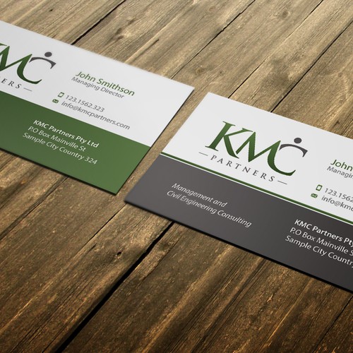 KMC Partners Business Card Design Design by conceptu