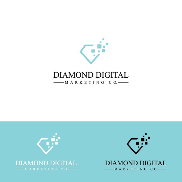 Tiffany & Co. style diamond logo for boutique digital marketing company