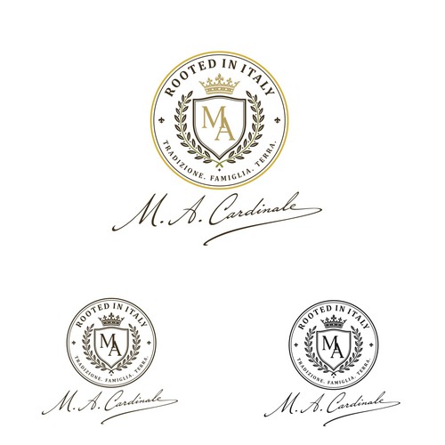 "MA Cardinale Rooted-In-Italy" winning Logo & business card