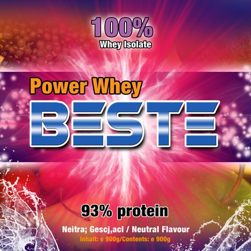 Striking, colourful, fruity label needed for the best Protein Design by AngelDesign