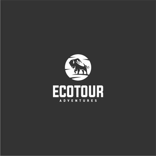 Creative Eco Tour logo integrating mountain  & bison Design by Unintended93