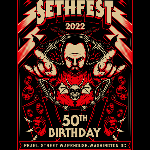 Poster and t-shirt needed for heavy metal party! Design by kristip01