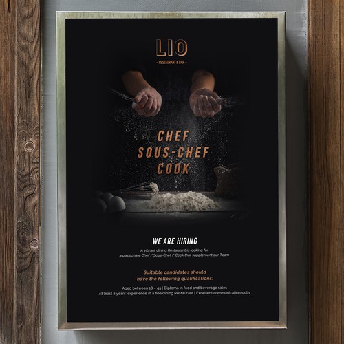 Job recruitment Poster for modern Premium Restaurant Design by @rysmrn