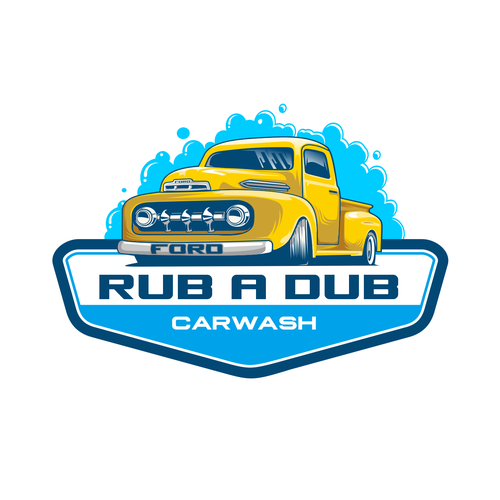 A funny logo for a tunnel carwash. Colorful. Design by Vandi septiawan