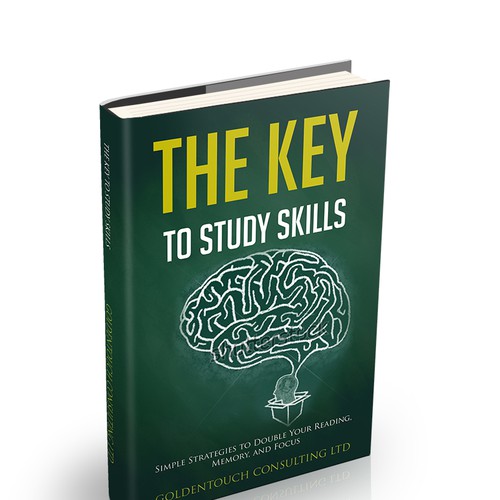 Design a book cover for "The Key to Study Skills:  Simple Strategies to Double Your Reading, Memory, and Focus" book Réalisé par Pagatana