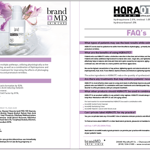 Skin care line seeks creative branding for brochure & fact sheet Design por Edgard K