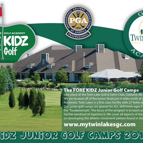 Twin Lakes Golf Academy / FORE KIDZ Junior Golf Camps needs a new print or packaging design デザイン by V.M.74