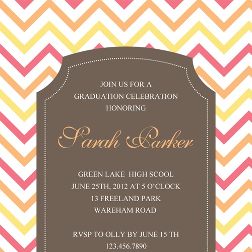 Picaboo 5" x 7" Flat Graduation Party Invitations (will award up to 15 designs!) Design by smashingbug