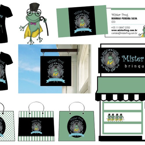 Mister Frog Toy Shop Searchs: Logo + Visual Identity Design by CHARLENE VAZ