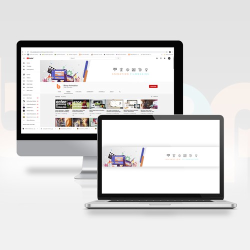 YouTube channel art for an animation channel Design by Girings Studio