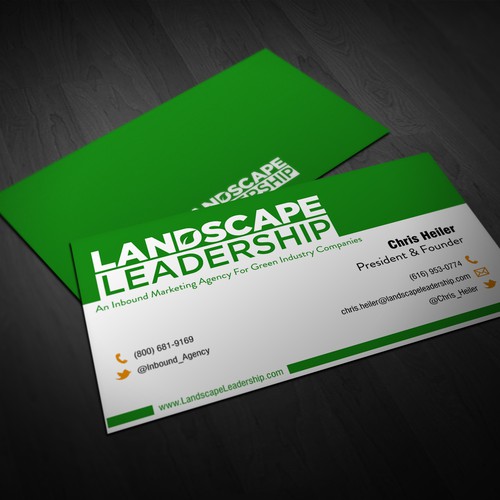 New BUSINESS CARD needed for Landscape Leadership--an inbound marketing agency Design by spihonicki