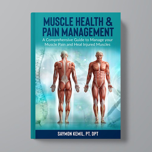 Book cover with a drawing images of the human anatomy combining muscles and bone structure. Design by Xnine