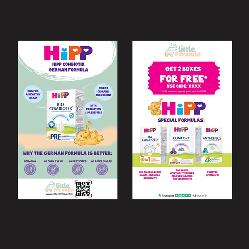 Baby Formula Flyer for a package insert campaign in the USA Design by enottaa