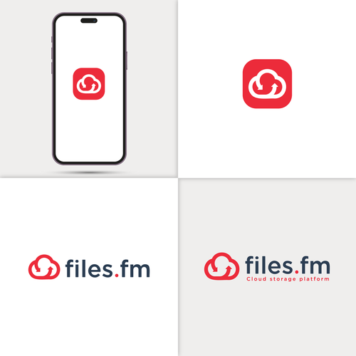 Files.fm logo and brand refresh for cloud storage platform Design by Saber Design