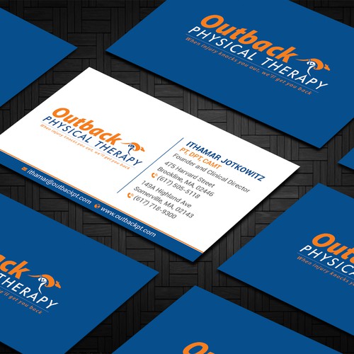 Business card for 2 clinic physical therapy office Design by Taaiebah