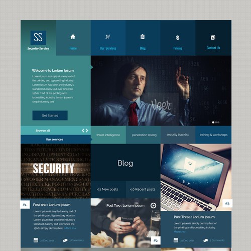 Professional as well as cool landing page for an innovative company that keep your business secure Design by Sunriser