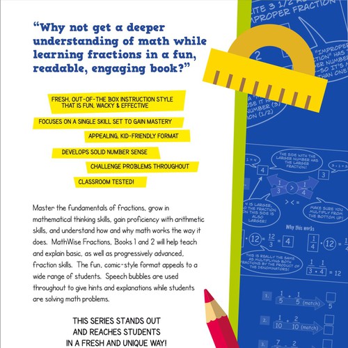 Create a kid-friendly, classy cover for a cartoon-style math workbook series; clips provided Design by bahdimliu