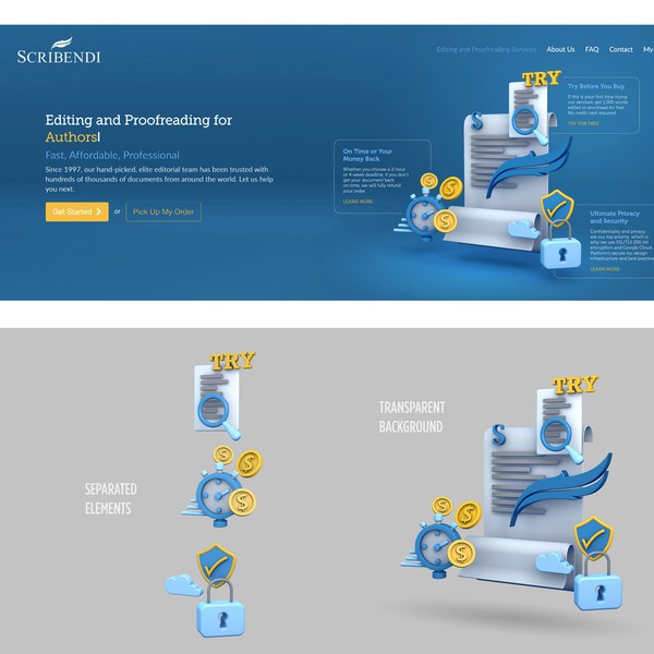 Design by MarioCanario titled "3d Hero image for website"