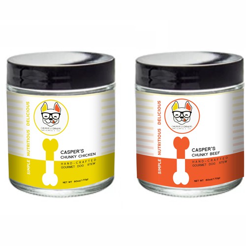 !!!! DESIGN A MINIMAL, MODERN, & CHIC DOG FOOD LABEL !!!! (Casper's Chunky Chicken) Design by vesmil