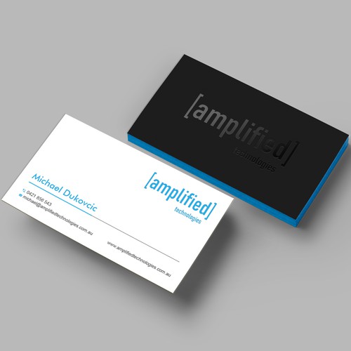 Tech company business card design Design by Create_Point