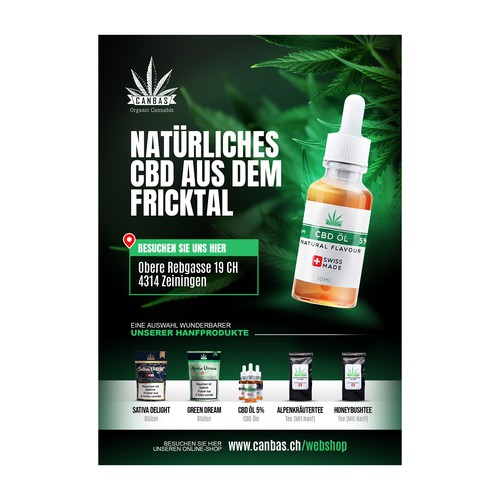 Flyer promotion for local CBD store Réalisé par Rasio Std.