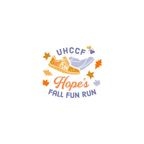 Fun logo for a Fall Themed 5K Run hosted by a charity Diseño de nuke.art