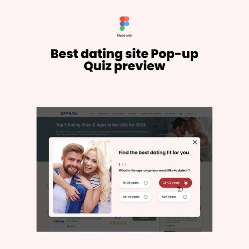 Engaging quiz feature design for product comparison website Design by DezainHub