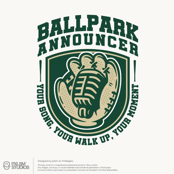 Design by pxlsm™ titled "youth batting baseball Announcer logo"