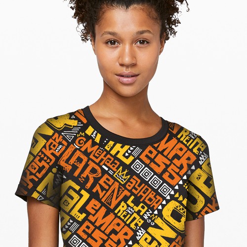 African Diaspora "QUEEN" Dialect T-Shirt Design Design by yulianzone