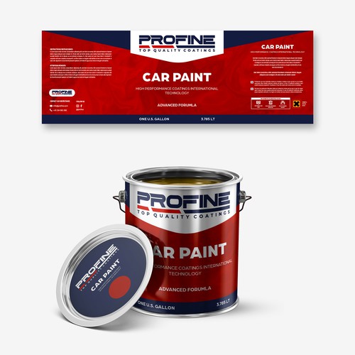 Label for our professional automotive and industrial coatings products Design by SRGrafica
