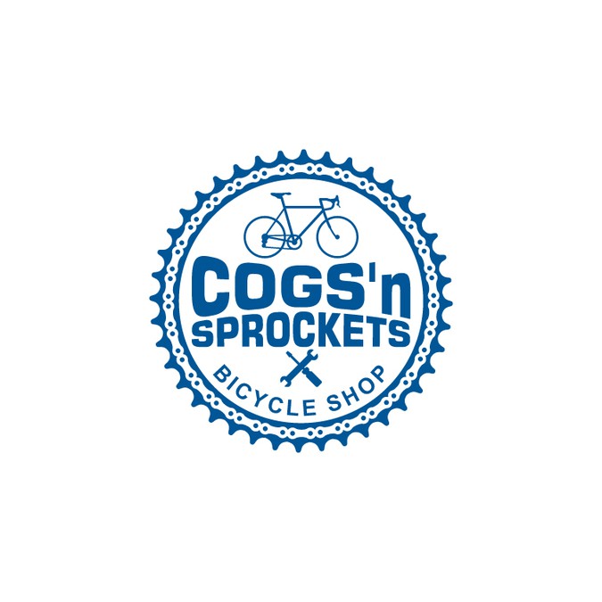 Create a classic logo design for Cogs 'n Sprockets Bicycle Shop Logo