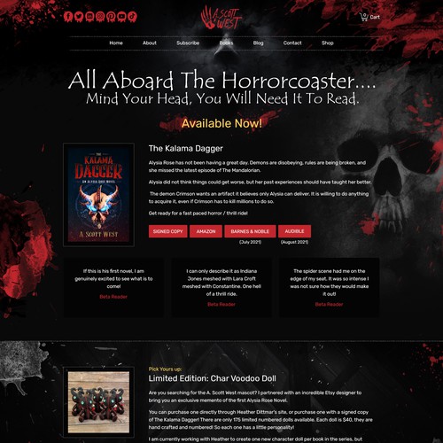 Website Redesign for Horror Author - Get Creepy! Design by pixelwebplanet