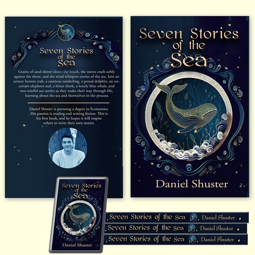 Design a whimsical storybook cover for a collection of fables about sea creatures Design by Kristin Designs