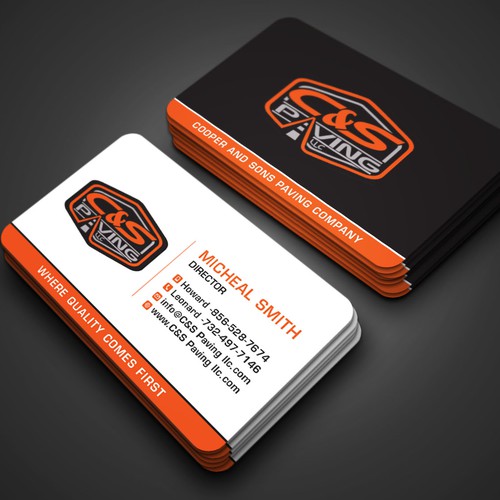 We are an asphalt paving company  card with character, style, stands out from everyone nothing bland no white ,add stuff Design réalisé par RENEXIT