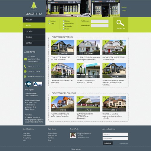 Proposta di design per un contest della categoria Design di sito web realizzata da Refine Edge