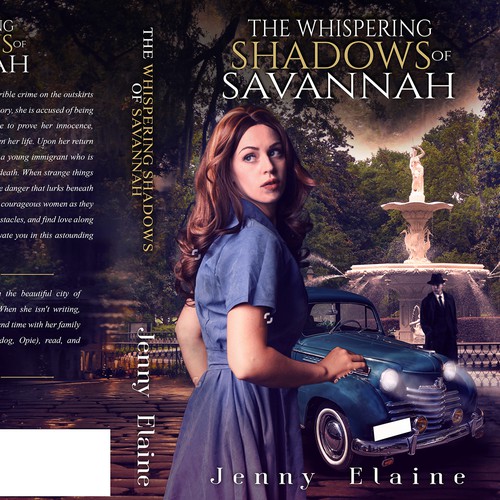 Create a stunning book cover with a 1940s lady, an air of mystery, and images of Savannah, Georgia Design by Gd™