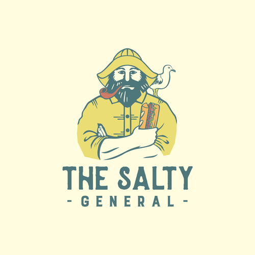 Salty New England General Store / sandwich shop combining classic text & modern imagery Design by Arto!