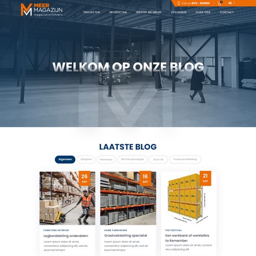 Creative website templates for a leading pallet racks company_ Meermagazijn Design by MercClass