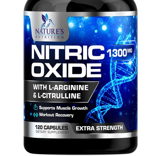 Nitric Oxide label design needed for Nature's Nutrition Diseño de rembrandtjurin