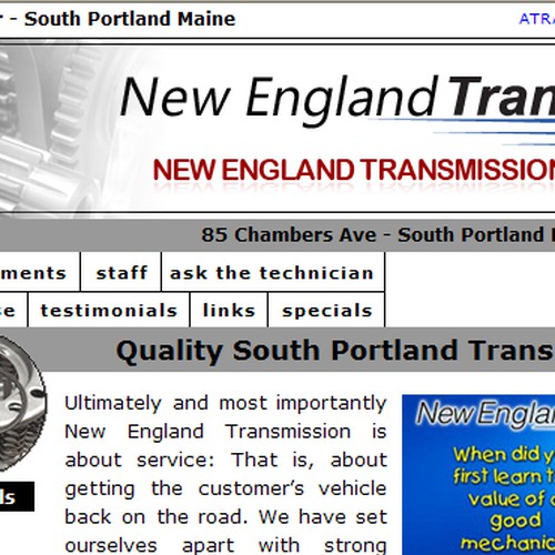 Maine Transmission & Auto Repair Website Banner Réalisé par tebzil