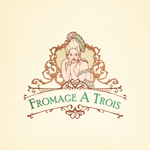 Vintage French-style logo with a scandalous twist! Design by Ameline Studio