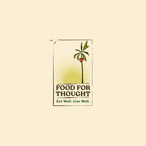 Fresh, Playful Island-Inspired Logo for Food For Thought – Organic Café & Market in the Florida Keys Design by m210297