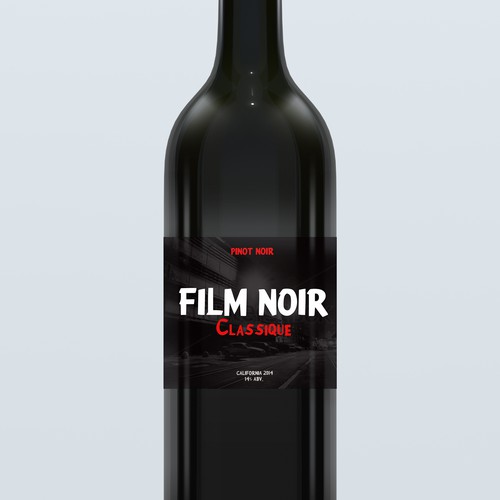 Movie Themed Wine Label - Film Noir Classique Design by kanamekura