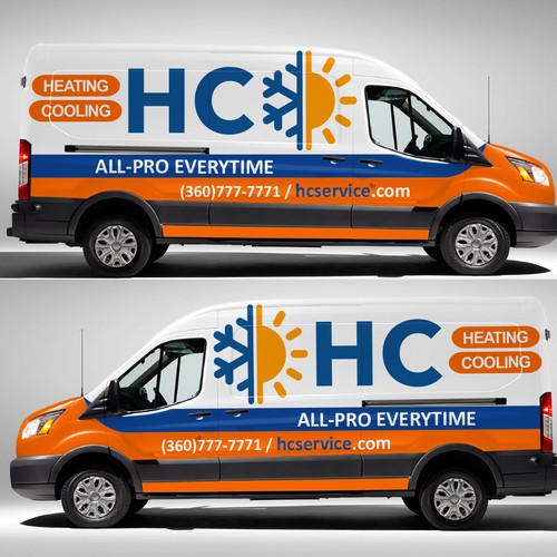 Design a Heating and Cooling Co Wrap in Orange Design by xen art