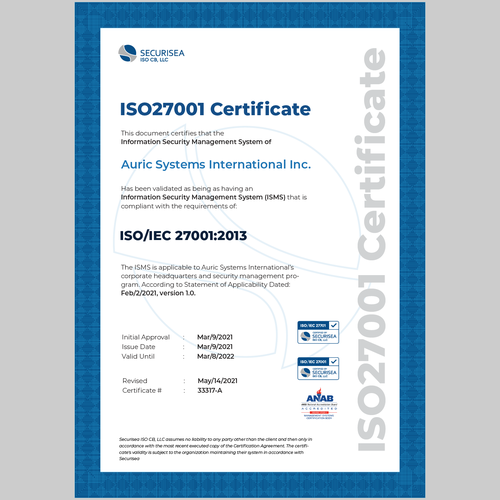 ISO Certificate Design Design by enan+grphx