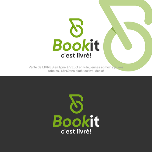 BOOKIT Genève, c'est livré! Livres en ligne livré à vélo! Design por JvMORE