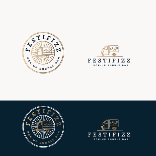 Logo for a pop-up bubble bar - FestiFizz Design by CBT